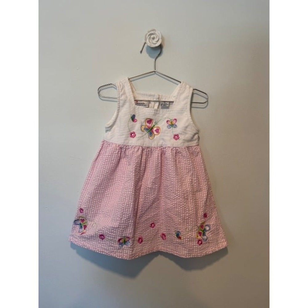 Jenni by Jennifer Moore Vintage 4T Cotton Seersucker Dress 1999